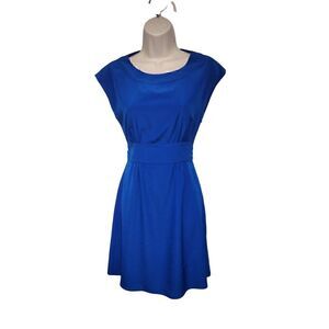 Gianni Bini Womens Blue Cap Sleeve Round Neck A Line Dress Size 0